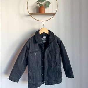 Zara Sherpa Black Jean Jacket